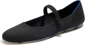 Rothy's The Square Mary Jane Women's Slip-On Shoes, Square-Toe Flats, Made from Recycled Plastic Bottles & Machine Washable