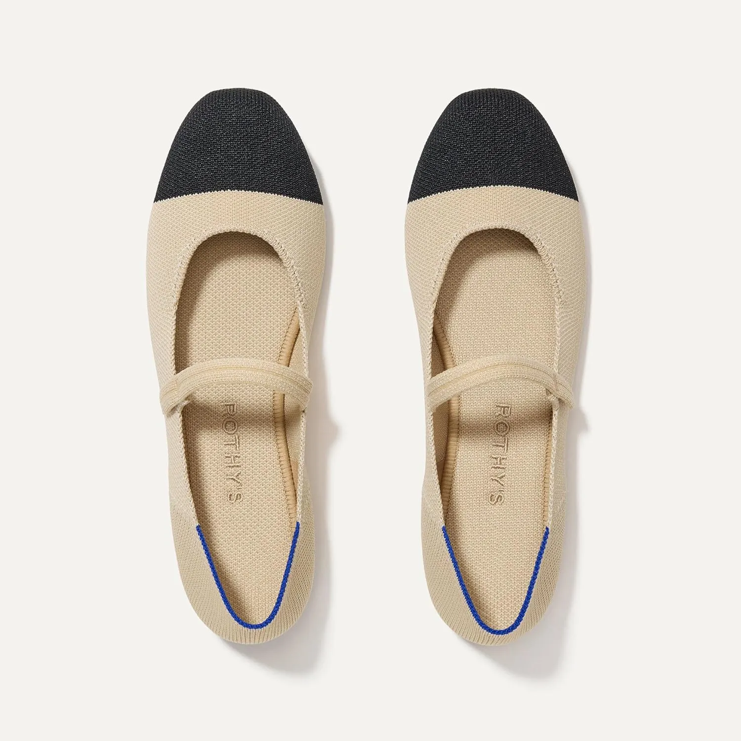Rothy's The Square Mary Jane Women's Slip-On Shoes, Square-Toe Flats, Made from Recycled Plastic Bottles & Machine Washable