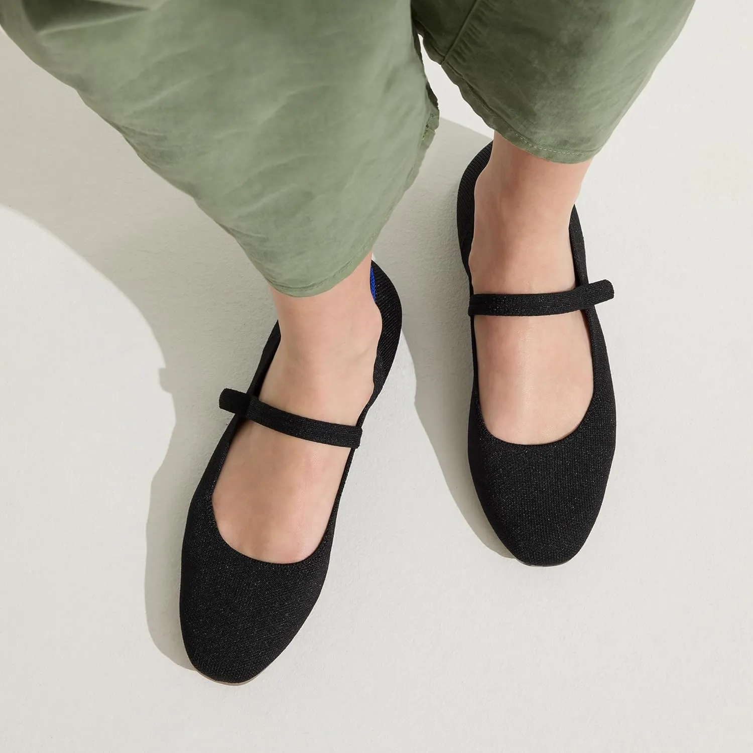 Rothy's The Square Mary Jane Women's Slip-On Shoes, Square-Toe Flats, Made from Recycled Plastic Bottles & Machine Washable