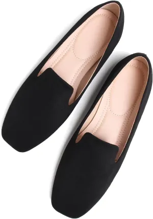 SAILING LU Women Pointed Toe Ballets Flats Faux Suede Comfortable Soft Ballet Walking Shoes Dressy Slip-on Ballerina Shoes