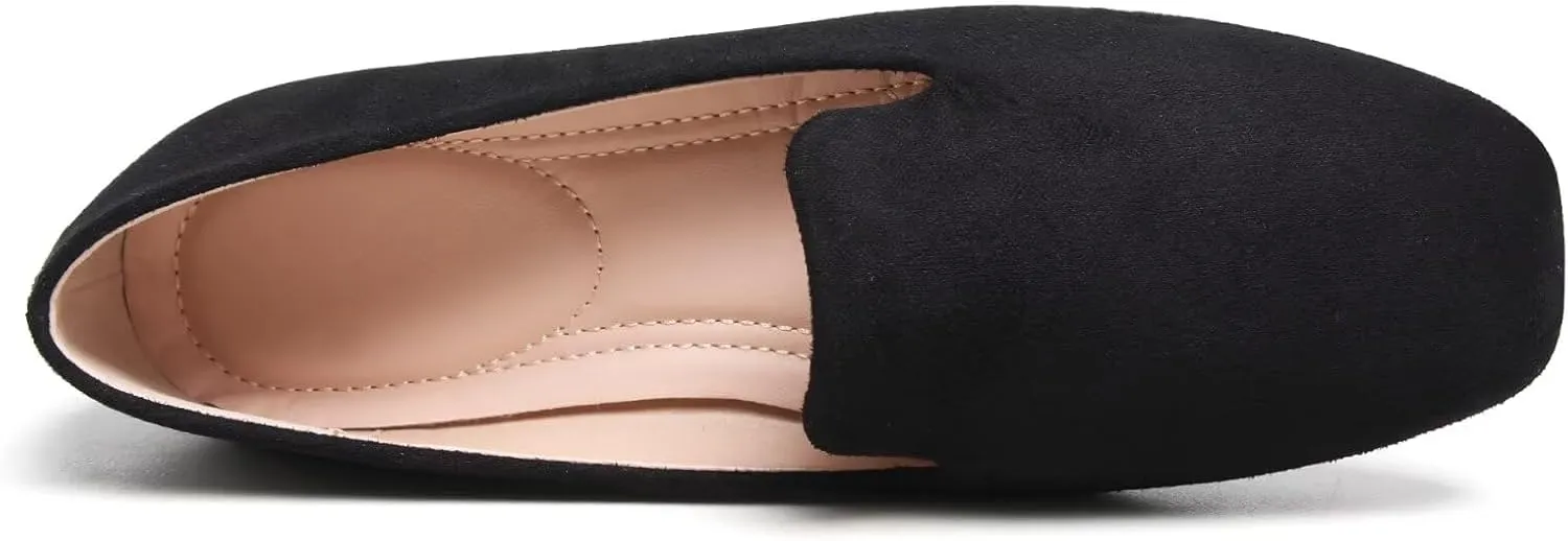 SAILING LU Women Pointed Toe Ballets Flats Faux Suede Comfortable Soft Ballet Walking Shoes Dressy Slip-on Ballerina Shoes