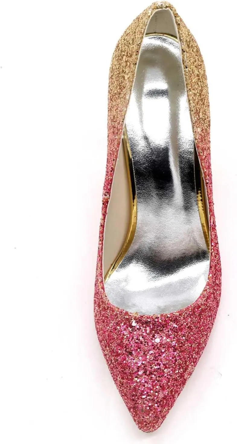 Sandals for Women - Wedding Heels for Women Kitten Heels Pointed Toe Closed Toe High Heeled for Women Casual Summer Frosted Shoes