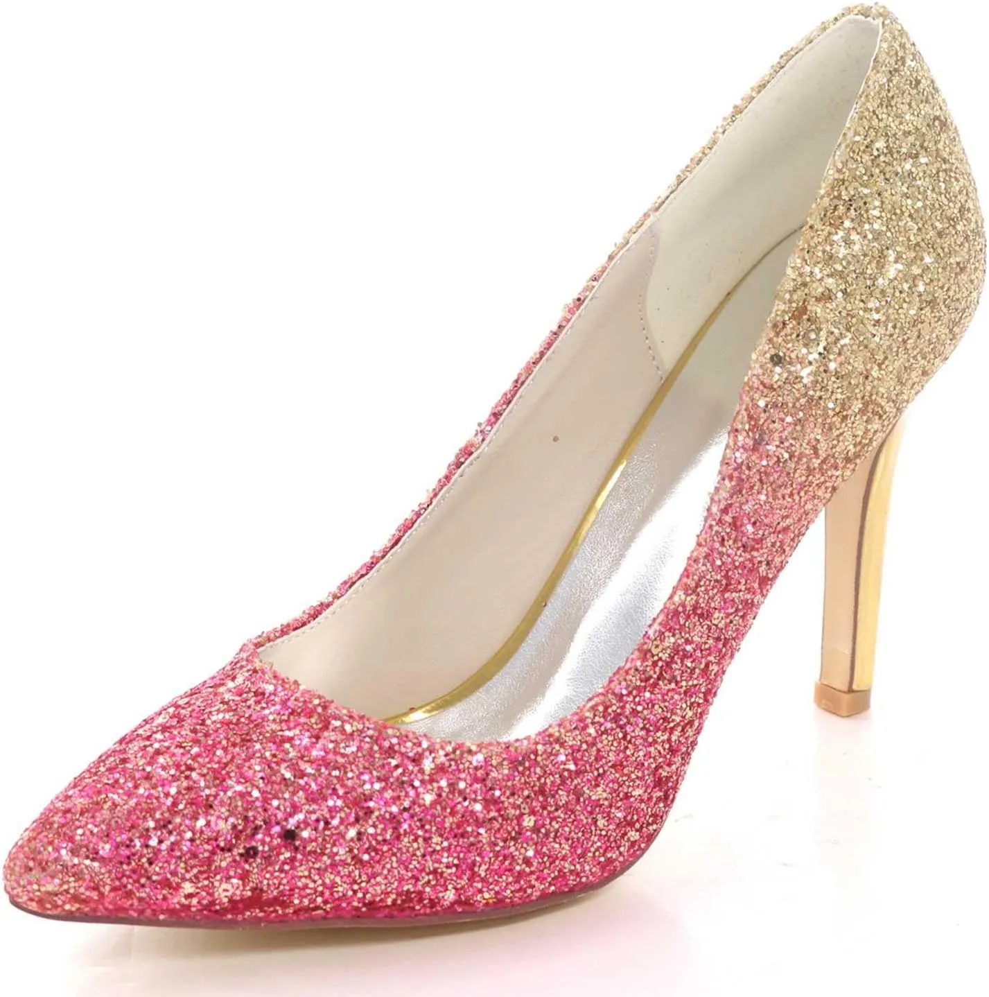 Sandals for Women - Wedding Heels for Women Kitten Heels Pointed Toe Closed Toe High Heeled for Women Casual Summer Frosted Shoes