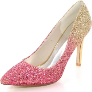Sandals for Women - Wedding Heels for Women Kitten Heels Pointed Toe Closed Toe High Heeled for Women Casual Summer Frosted Shoes