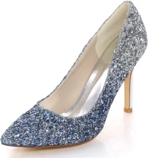 Sandals for Women - Wedding Heels for Women Kitten Heels Pointed Toe Closed Toe High Heeled for Women Casual Summer Frosted Shoes