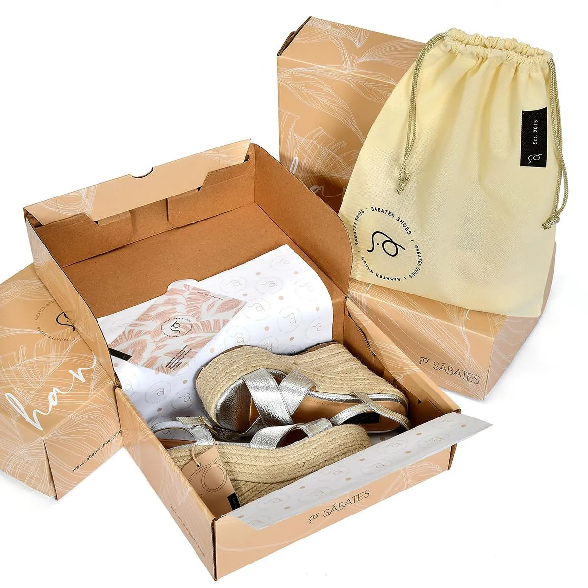 Sábates Summer Espadrilles Platform Sandal for Women Ankle Strap Open Toe Designis. Colors: Gold and Silver (5, Silver)