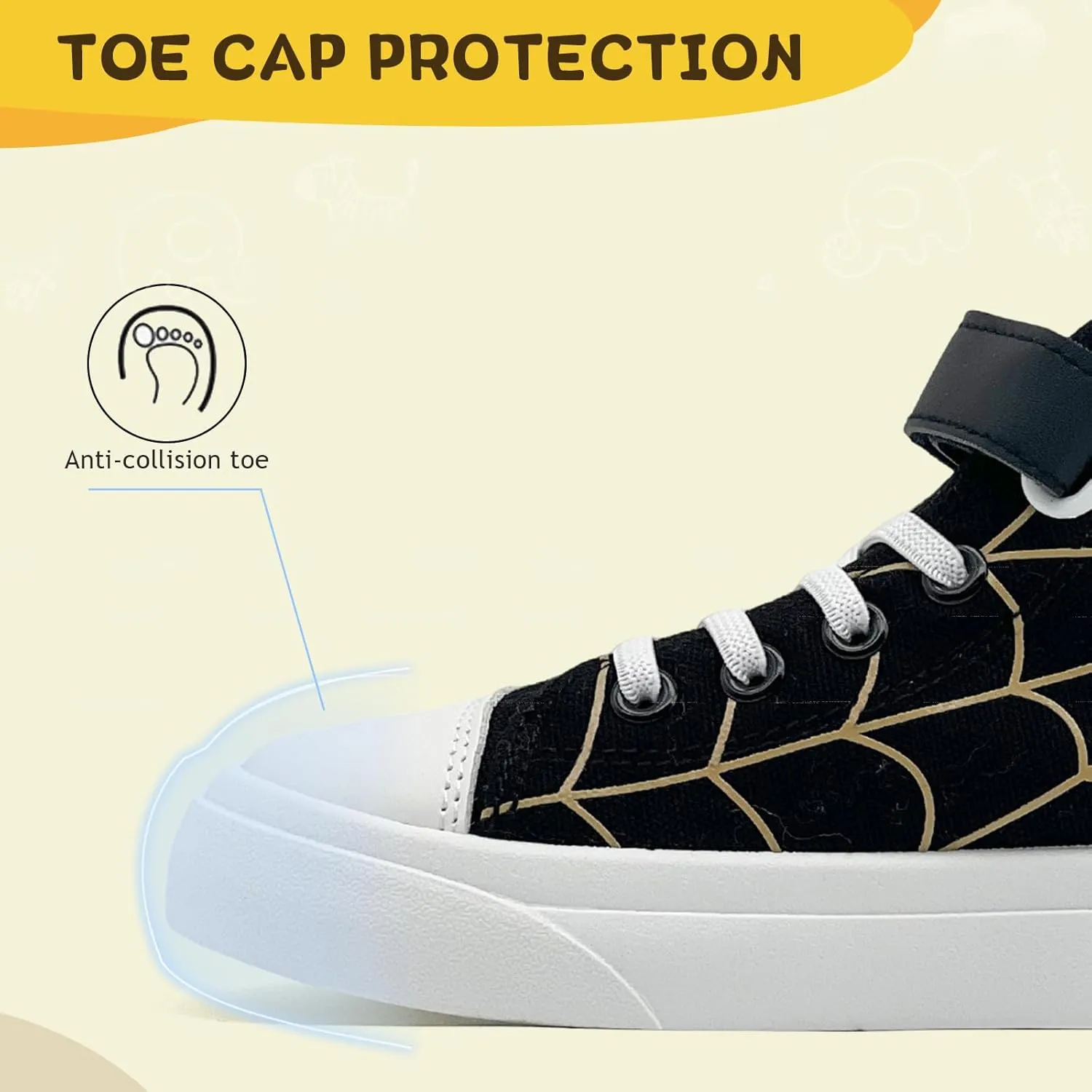 Sharllen Kid Canvas High Top Spider Sneakers Classic Adjustable Strap Lace up Shoes for Boys Girls Casual Tennis Kids Athletic Basketball Running Walking Shoes