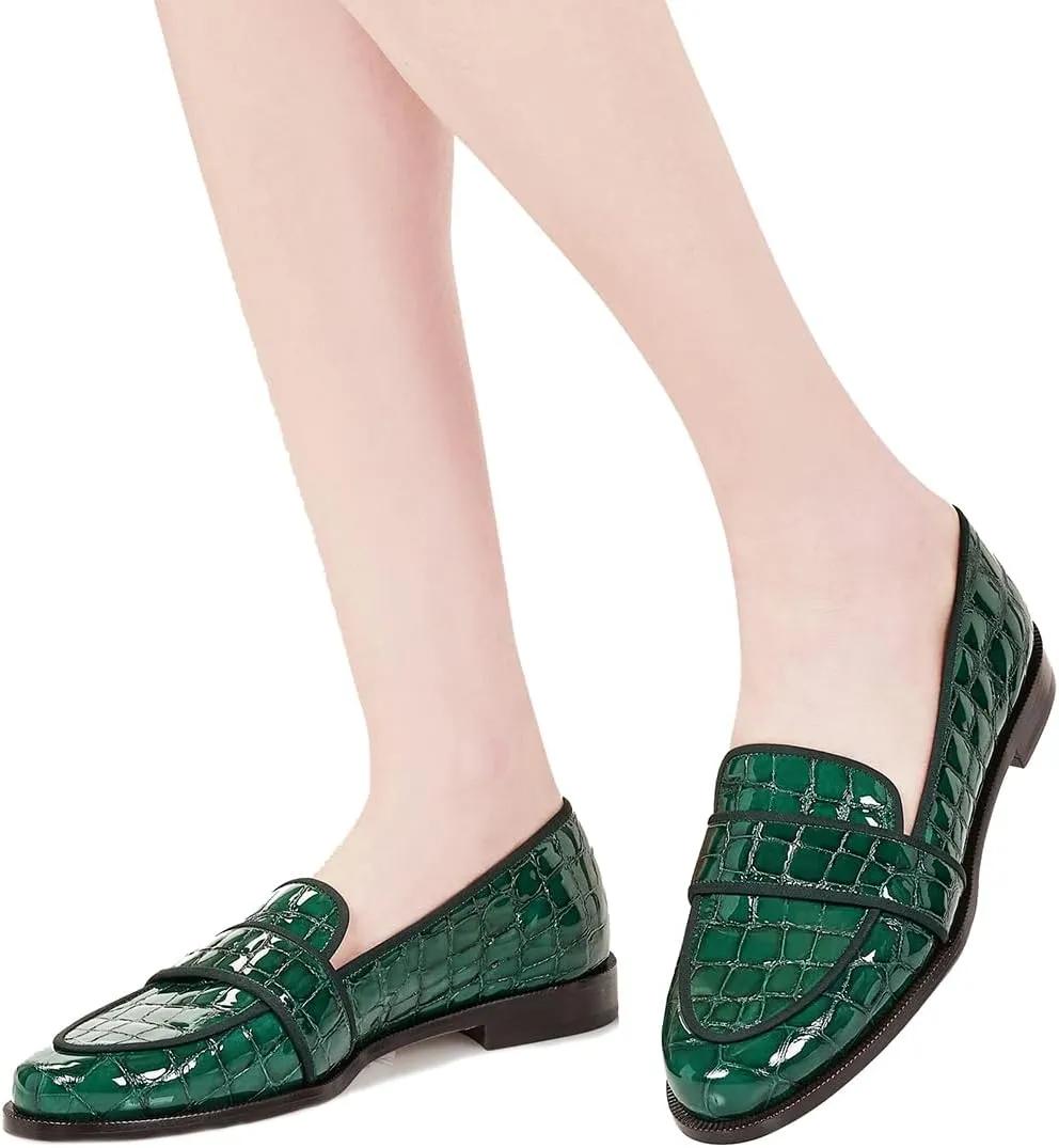 SHODENSE Women Round Toe Loafers Flats Velvet Slip On Dress Shoes Comfortable Casual 1 inch Flat Heel Penny Loafers Suede Office Ladies Work Walking Flat Shoes Drive Elegant 4-11 M US