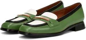 SHODENSE Women Square Toe Loafers Slip On Low Chunky Heel Penny Loafers Shoes Two Tone 1 inch Block Heel Dress Shoes Matte Vintage Classic Walking Drive Loafers Office Casual Size 4-11 M US