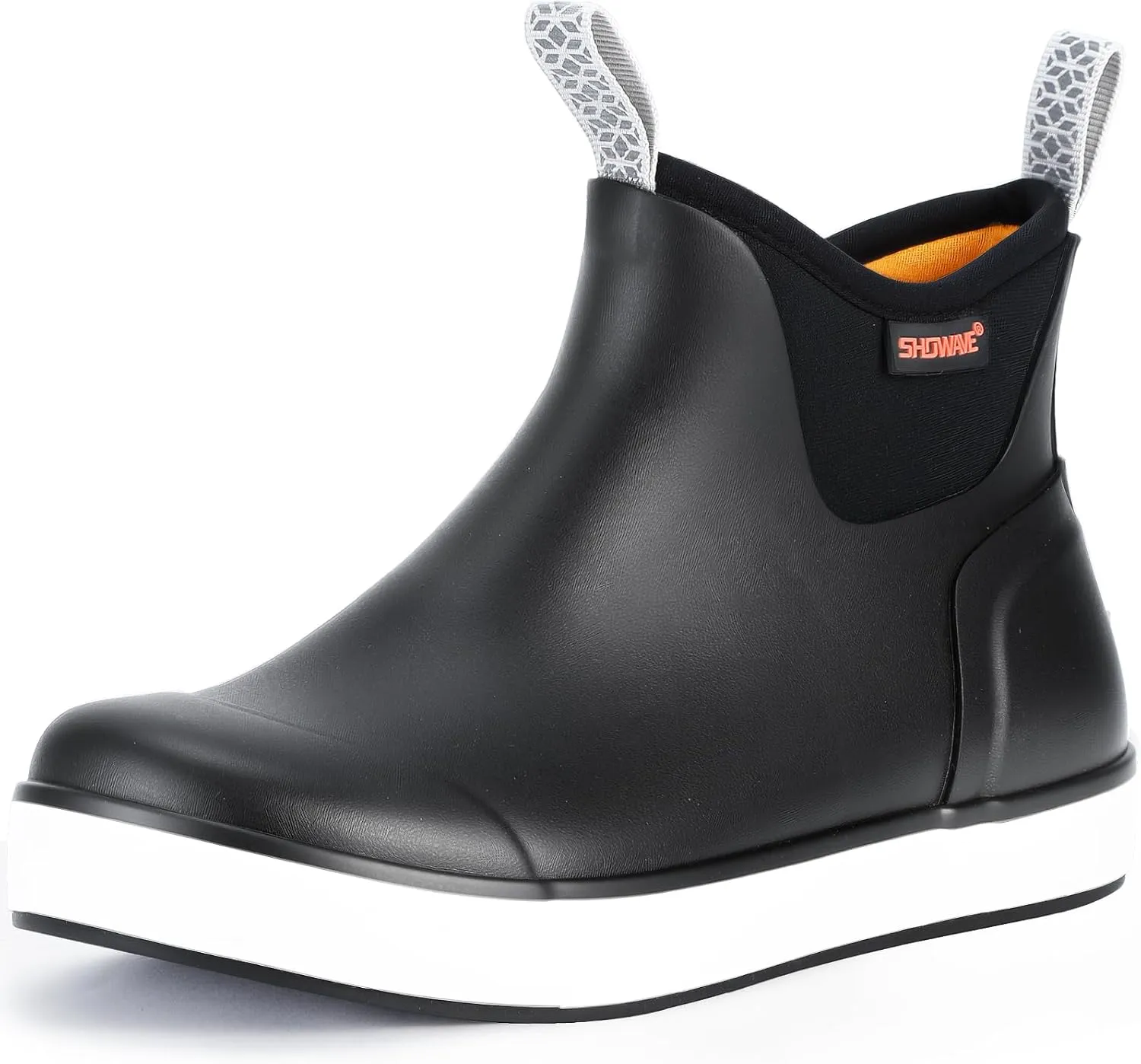 Showave Kid's Rain Boots Waterproof Deck Boots for Boys Girls Insulated Neoprene Rubber Boots Non-slip Child Mud Booties