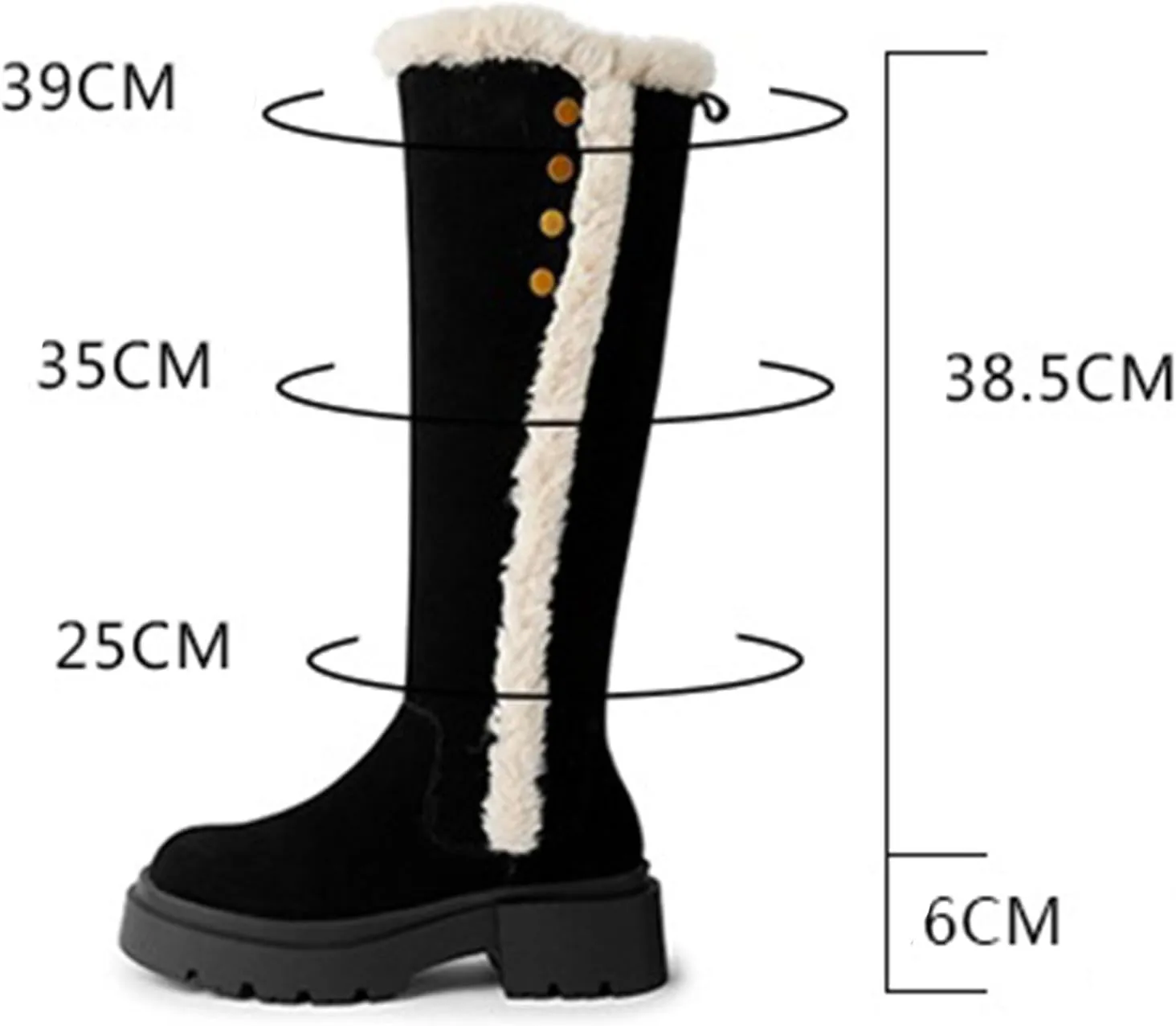 Side Zipper Knee-High Boots Snow Boots, Thick Bottom Low Heel Round Toe Straight Boots Short Plush Lining Raw Edge Warm High Boots Suede Frosted Fashion Boots