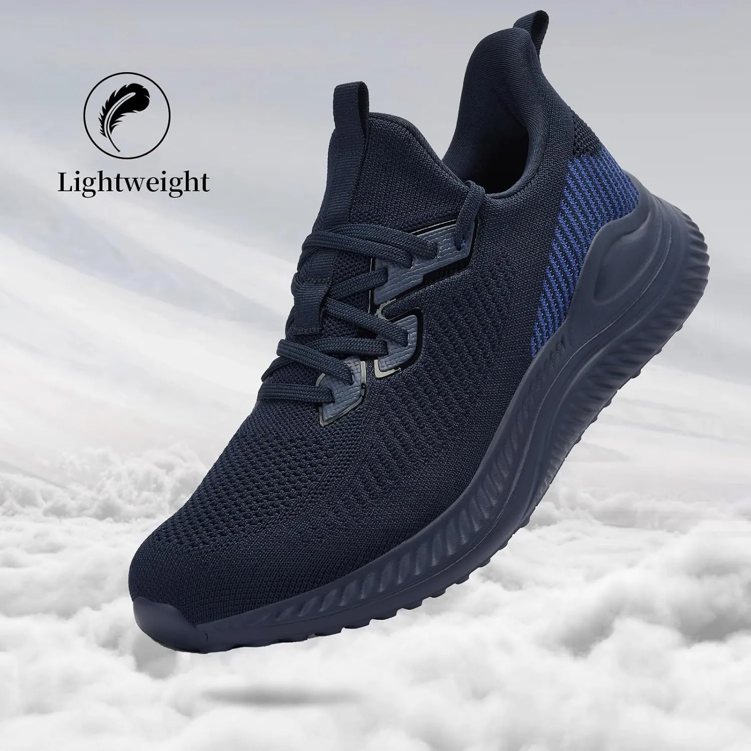 Slow Man Mens Walking Sneakers Wide Width Slip on Tennis Shoes,Lightweight Breathable Running Shoes,Ideal for Athletic Workout Gym Jogging and Casual Wear