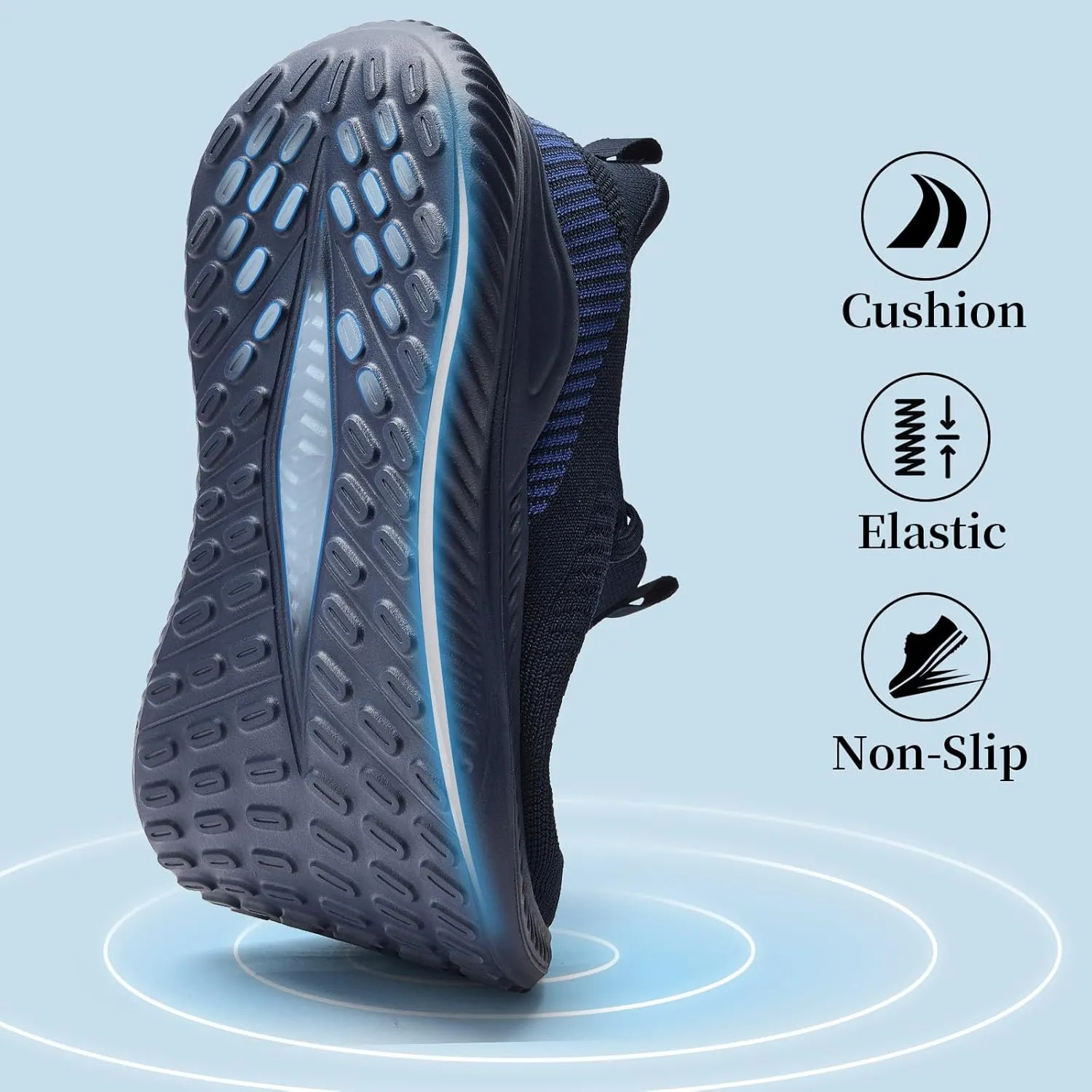 Slow Man Mens Walking Sneakers Wide Width Slip on Tennis Shoes,Lightweight Breathable Running Shoes,Ideal for Athletic Workout Gym Jogging and Casual Wear
