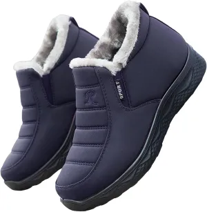 Snow Boots for Women Cozy Warm Insulated Winter Boots Fleece Lined Ankle Booties Platform Boots for Women Slip On Sneakers Water-proof Outdoor Sports Shoes for Walking Hiking Climbing