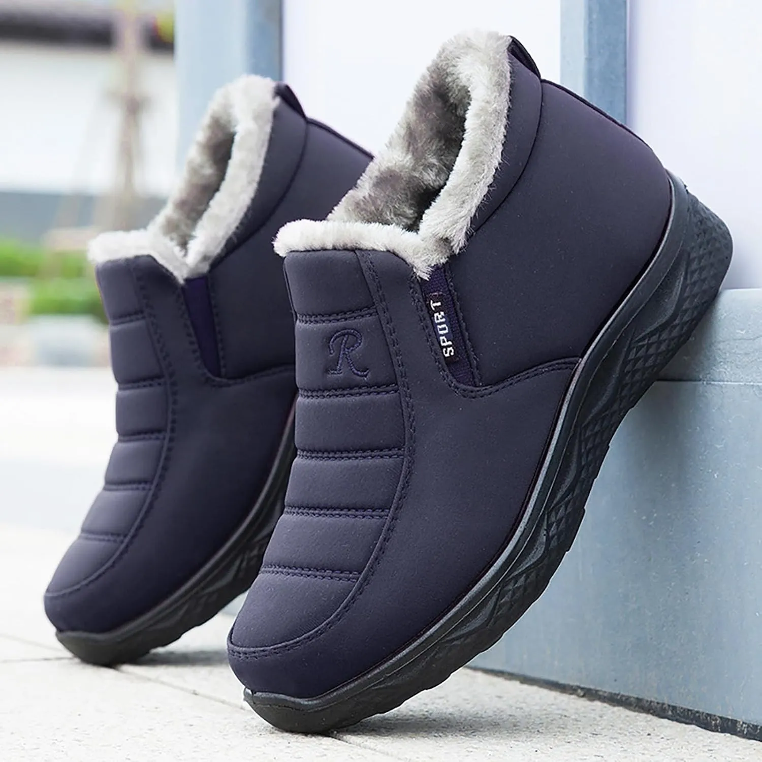 Snow Boots for Women Cozy Warm Insulated Winter Boots Fleece Lined Ankle Booties Platform Boots for Women Slip On Sneakers Water-proof Outdoor Sports Shoes for Walking Hiking Climbing
