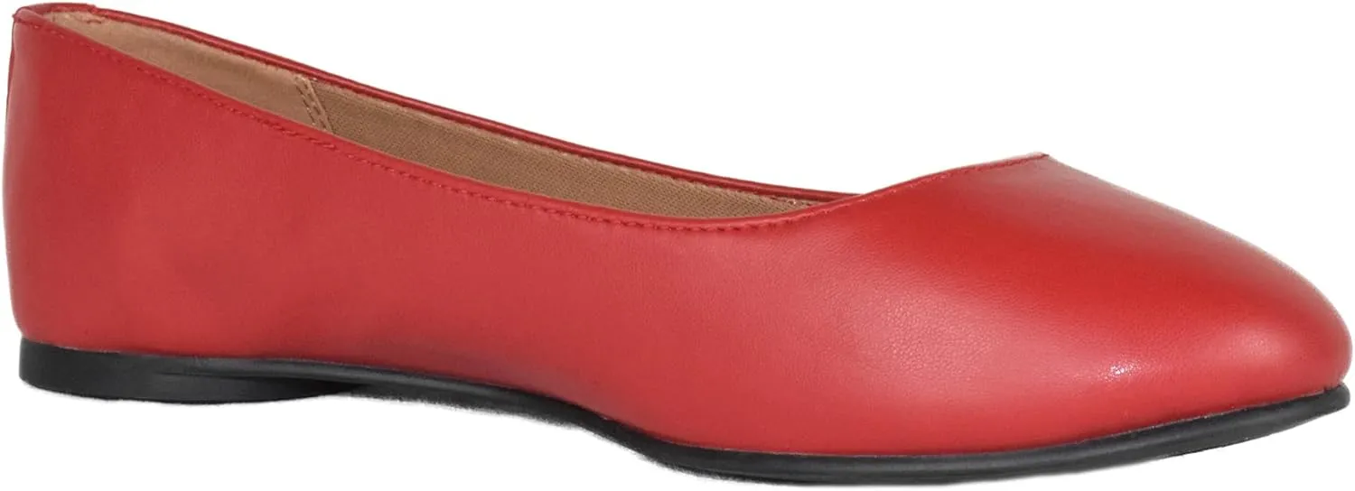 Soda Kreme Comfortable Basic Shoes Women Ballet Flat Round Toe Gel Insole