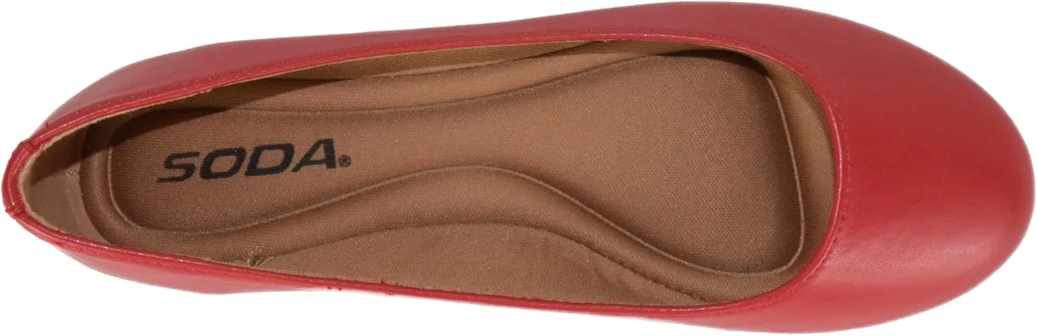 Soda Kreme Comfortable Basic Shoes Women Ballet Flat Round Toe Gel Insole