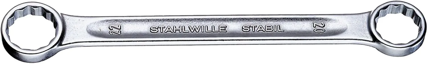 Stahlwille 41050810 STABIL Double Ended Ring Spanners, Size 8 x 10 mm, Metric, Straight, Slim Heads, Industrial Grade, Chrome Plated, Length 115mm, Weight 18g, Made in Germany