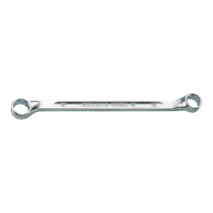 Stahlwille 41072123 Double Ended Ring Spanner, Made of Chrome Alloy Steel & Chrome Plated, Shallow Offset with Anti-Slip Drive Profile, For Work in Confined Spaces, Size 21 x 23 mm, L. 328 mm