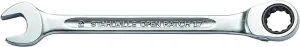Stahlwille 41171919 Combination Ratcheting Spanner, Open-Ratch, Reversible, 72-Teeth with Bi-Hexagon End, Made of Chrome Alloy Steel & Chrome-Plated, For Work in Confined Spaces, Size 19 mm, L. 252 mm