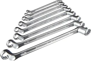 Stahwhile 96410405 Double Ended Ring Wrenches (Spanners) with Offset Heads, Made of Chrome Alloy Steel & Chrome Plated, Has Anti-Slip Drive Profile, Suitable in Confined Spaces, Set of 8 Wrenches