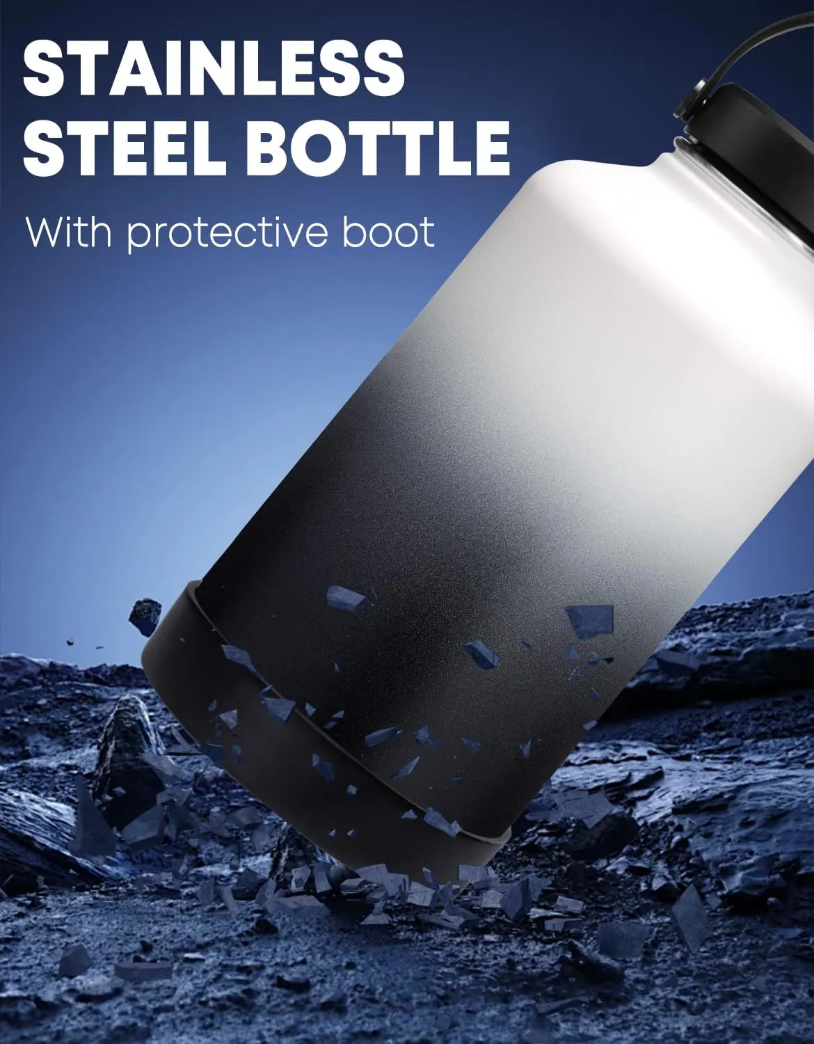 Stainless Steel 40 oz Water Bottle with Straw, Paracord, and Carrying Case - Reusable for Hiking, Gym, Yoga, and Travel