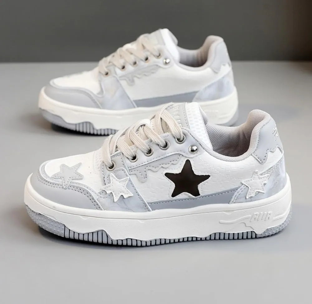 Star Shoes Cute Sneakers Walking Sneakers for Women 2025 New Y2K Aesthetic Cute Big Toe Anti-Slip Comfort US 5-7.5