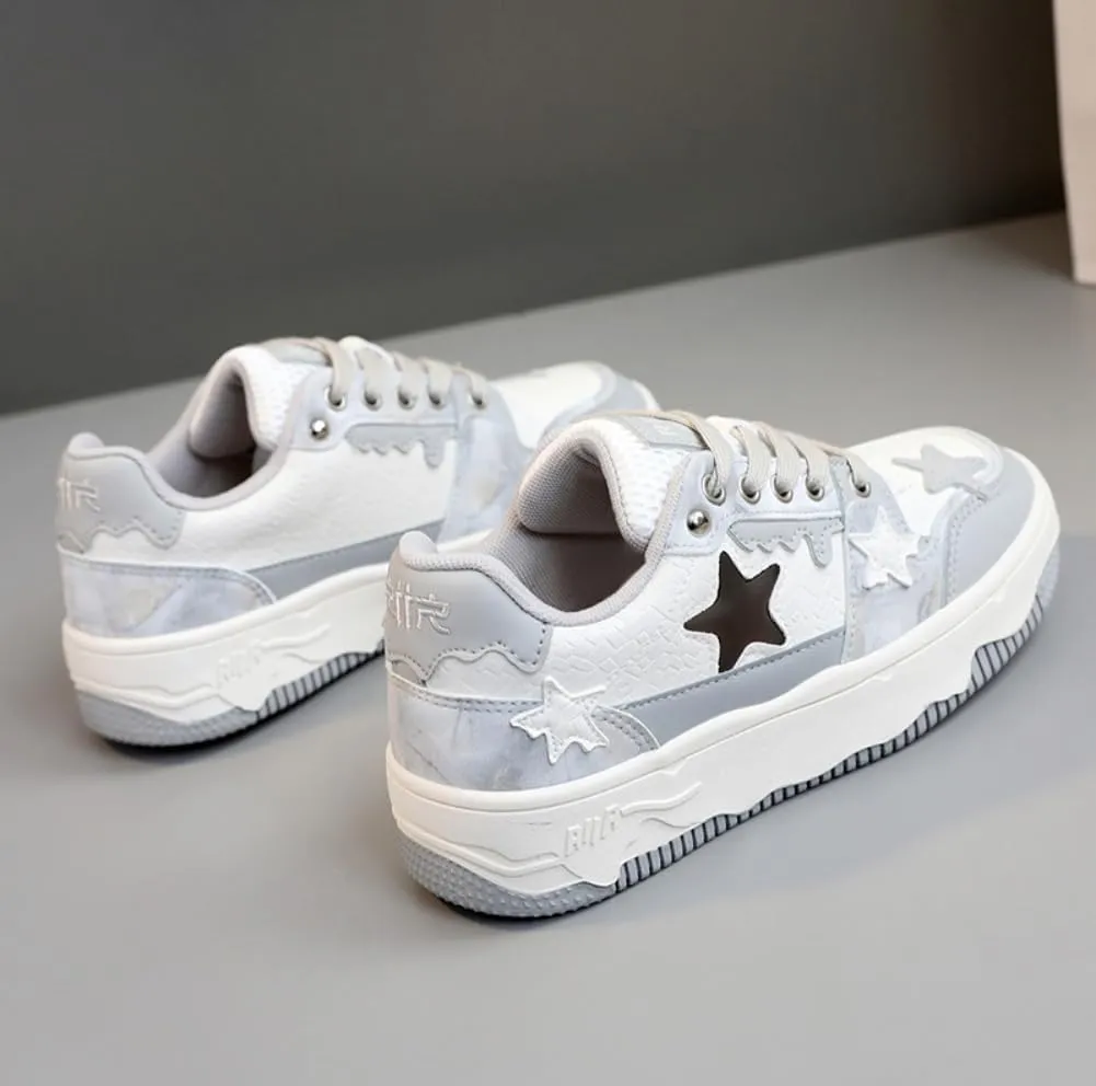 Star Shoes Cute Sneakers Walking Sneakers for Women 2025 New Y2K Aesthetic Cute Big Toe Anti-Slip Comfort US 5-7.5