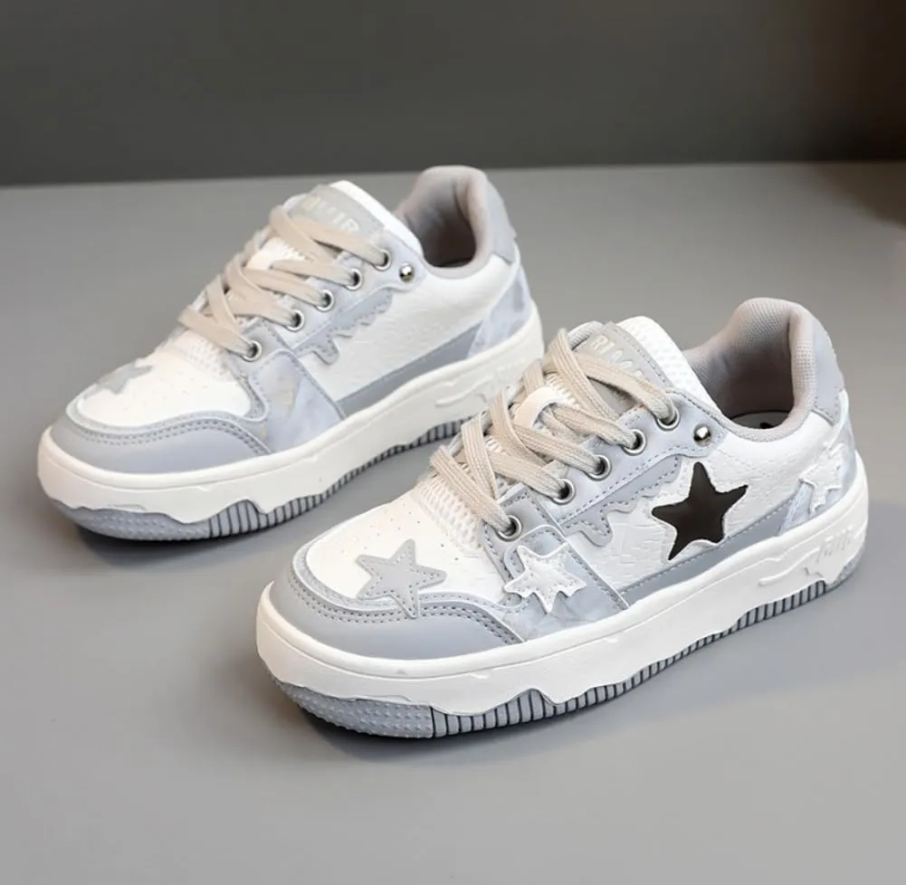 Star Shoes Cute Sneakers Walking Sneakers for Women 2025 New Y2K Aesthetic Cute Big Toe Anti-Slip Comfort US 5-7.5