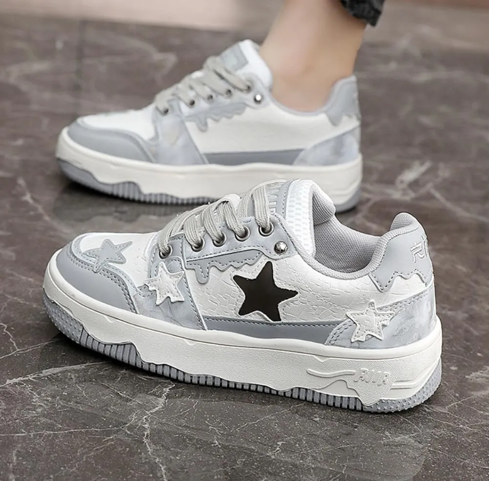 Star Shoes Cute Sneakers Walking Sneakers for Women 2025 New Y2K Aesthetic Cute Big Toe Anti-Slip Comfort US 5-7.5