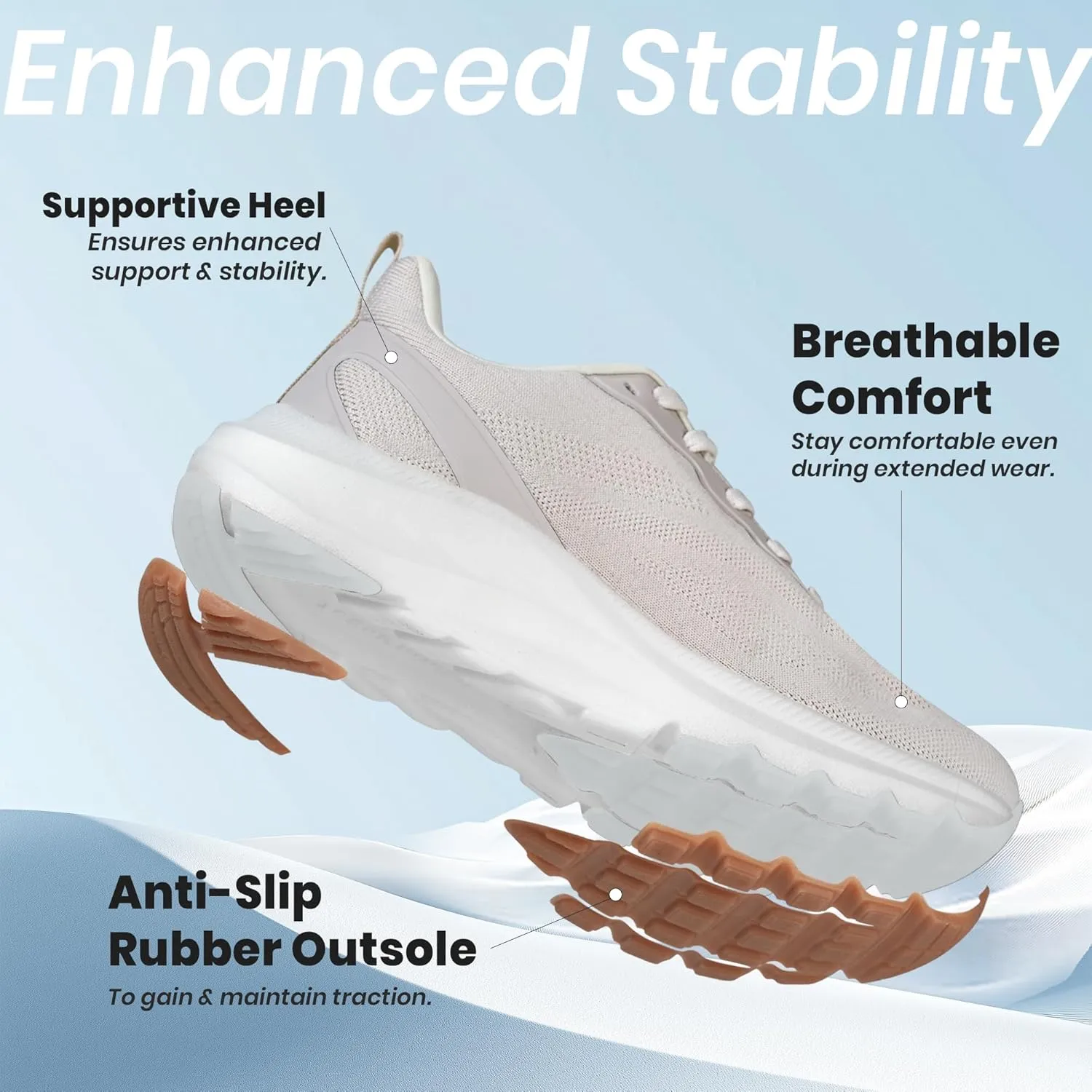 starmerx Women's Waterproof Breathable Utility Sneakers Lightweight Slip-Resistant Walking Shoes for All-Day Comfort