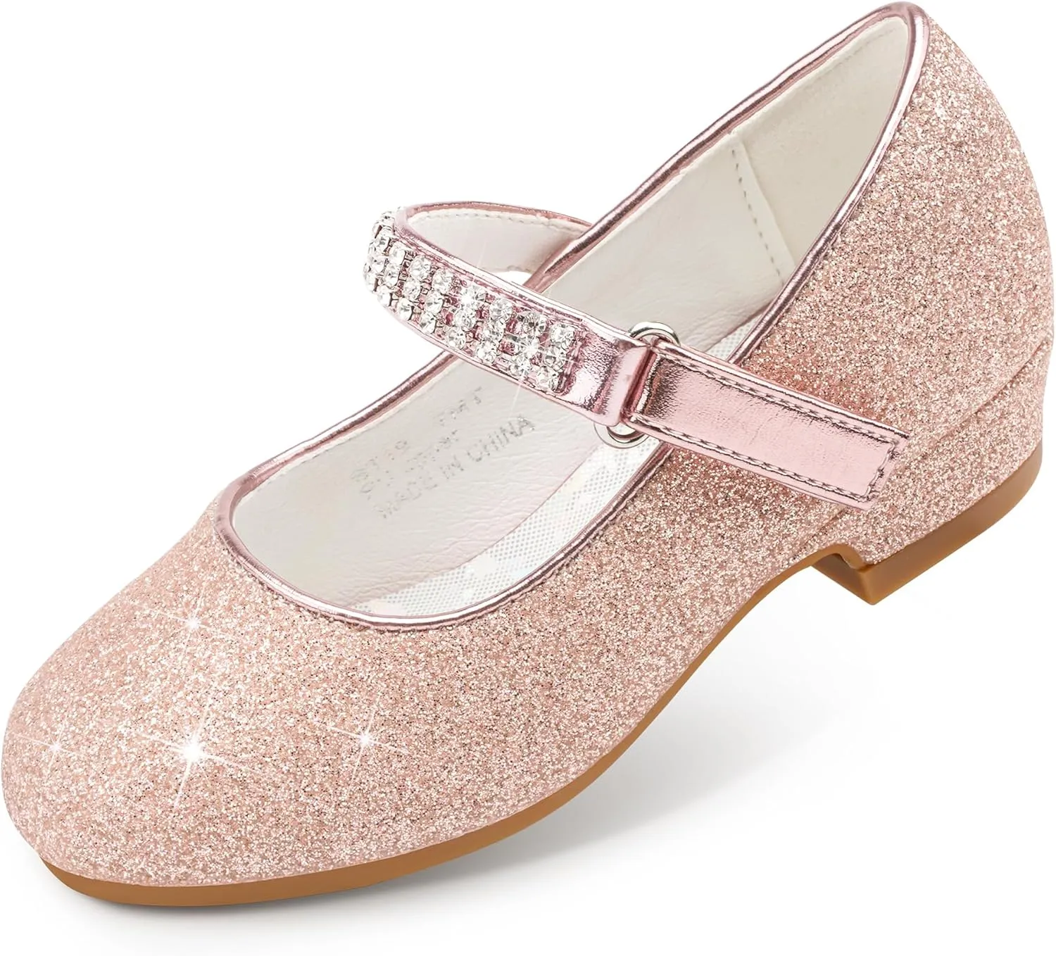 Stelle Girls Dress Shoes Toddler White Flower Girl Low Heels Mary Jane Flat for School Uniform Wedding(Little/Big Kid)
