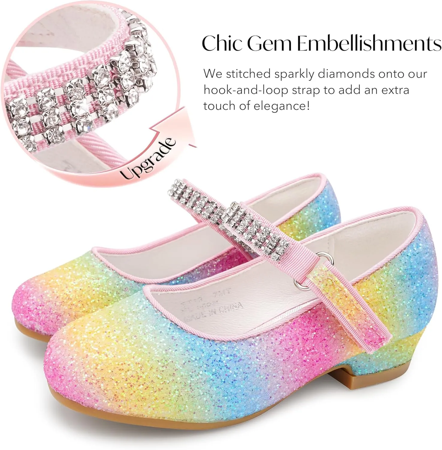 Stelle Girls Dress Shoes Toddler White Flower Girl Low Heels Mary Jane Flat for School Uniform Wedding(Little/Big Kid)