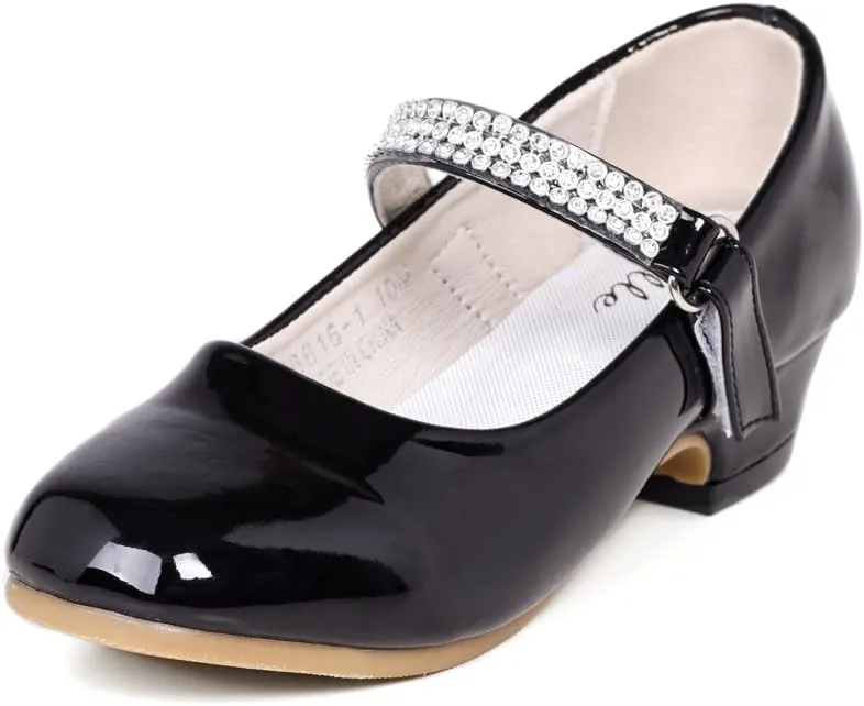 Stelle Girls Dress Shoes Toddler White Flower Girl Low Heels Mary Jane Flat for School Uniform Wedding(Little/Big Kid)
