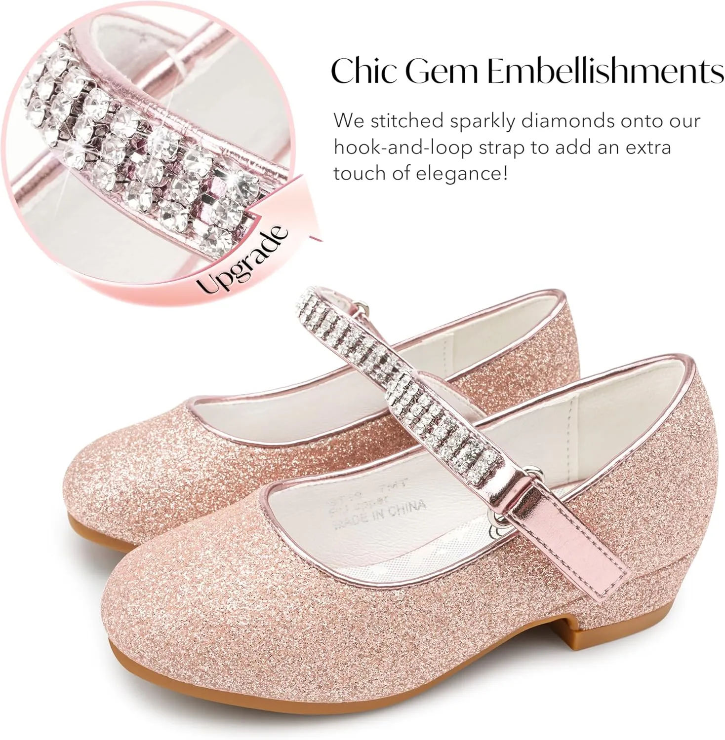 Stelle Girls Dress Shoes Toddler White Flower Girl Low Heels Mary Jane Flat for School Uniform Wedding(Little/Big Kid)