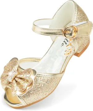 Stelle Girls High Heels Sequins Dress Sandals Princess Dress Shoes Flower Wedding Party Shoes（Toddler/Little/Big Kid）
