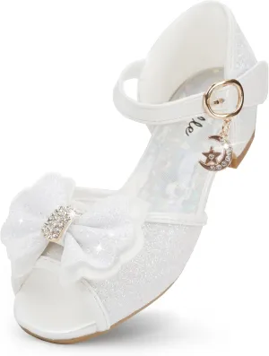 Stelle Girls High Heels Sequins Dress Sandals Princess Dress Shoes Flower Wedding Party Shoes（Toddler/Little/Big Kid）