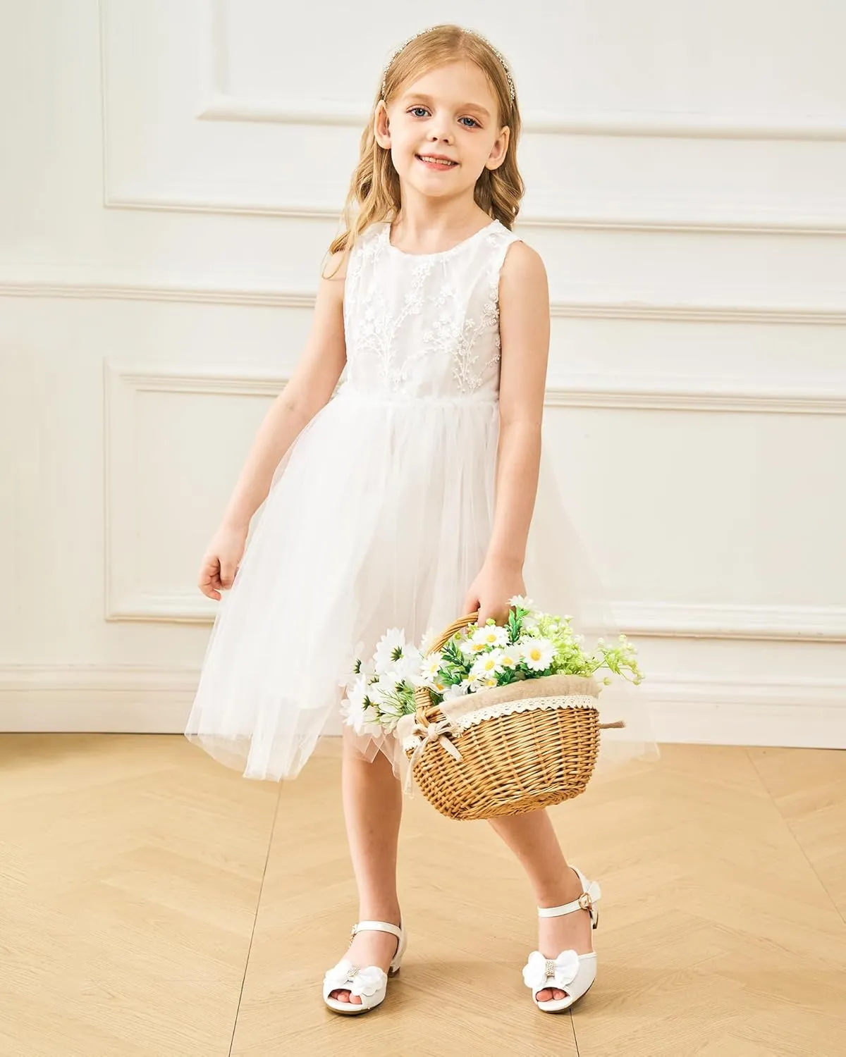 Stelle Girls High Heels Sequins Dress Sandals Princess Dress Shoes Flower Wedding Party Shoes（Toddler/Little/Big Kid）