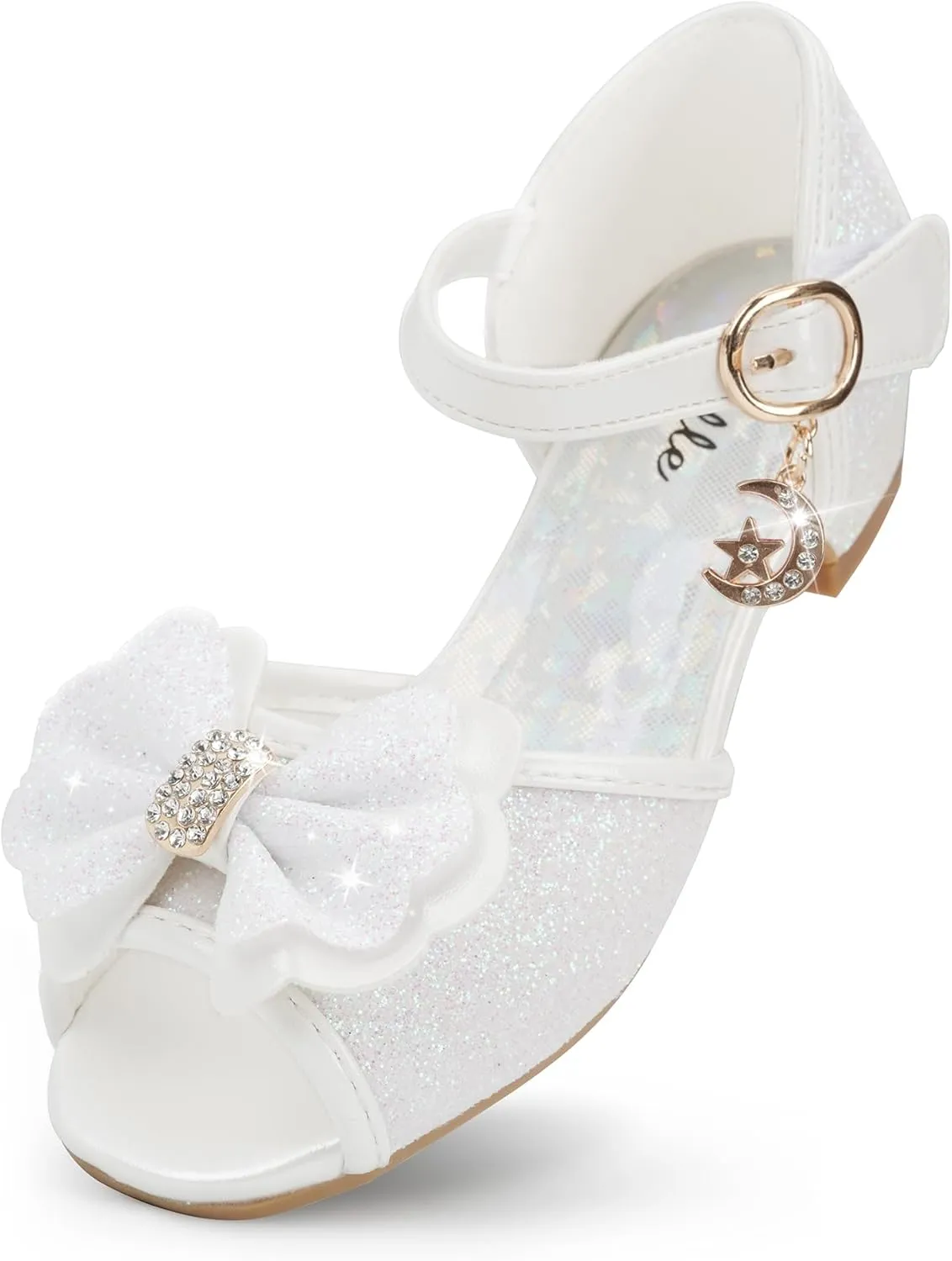 Stelle Girls High Heels Sequins Dress Sandals Princess Dress Shoes Flower Wedding Party Shoes（Toddler/Little/Big Kid）