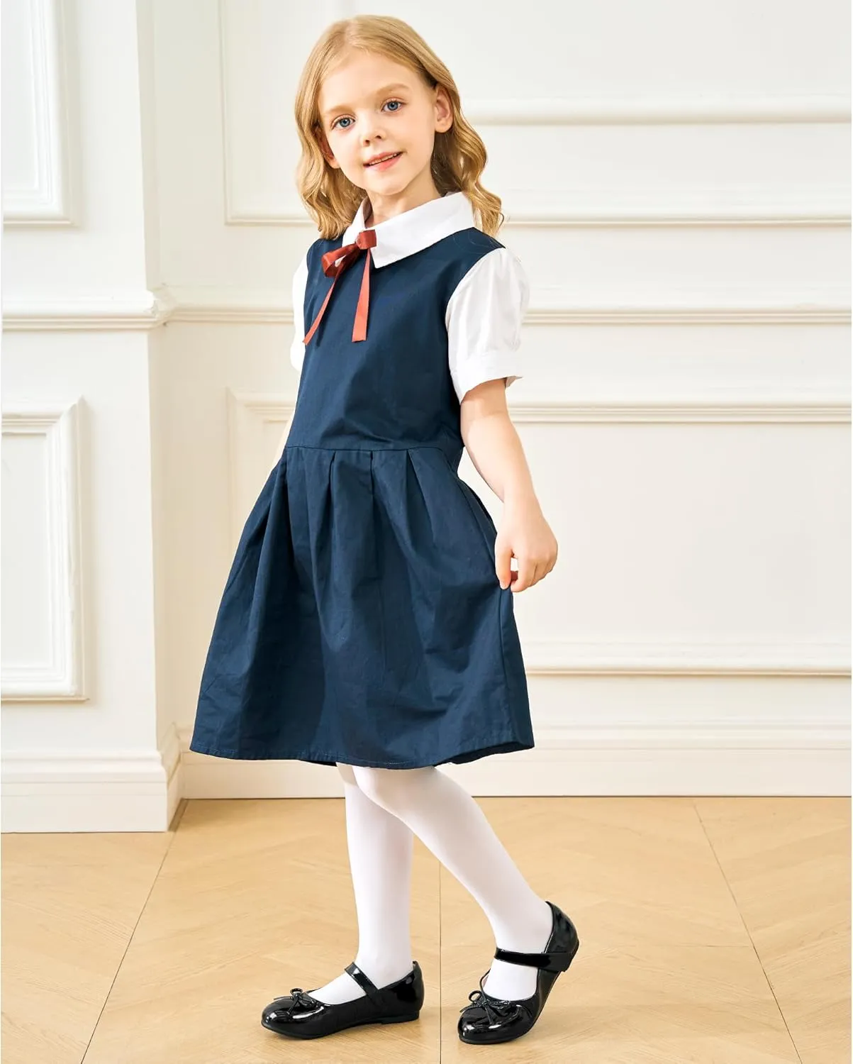 Stelle Girls Mary Jane School Flats Flower Wedding Uniform Party Shoes（Toddler/Little Kids/Big Kids）