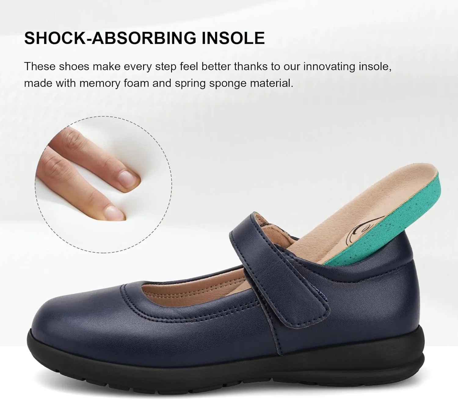Stelle Girls School Shoes Black Mary Jane Flats Uniform Dress Shoes for Little/Big Kids