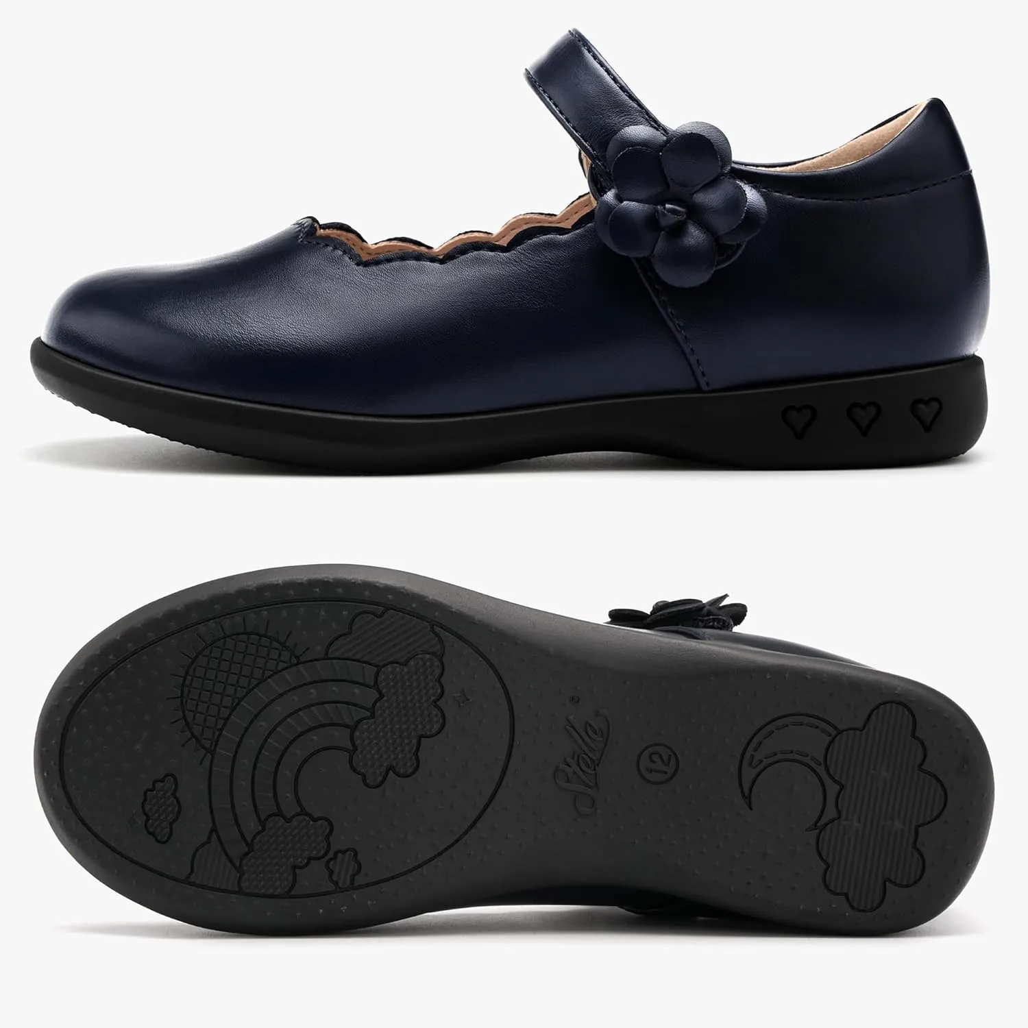 Stelle Girls School Shoes Mary Jane Uniform Dress Flat Shoes Retro Style Oxford Church Music Recitals(Little/Big Kids)