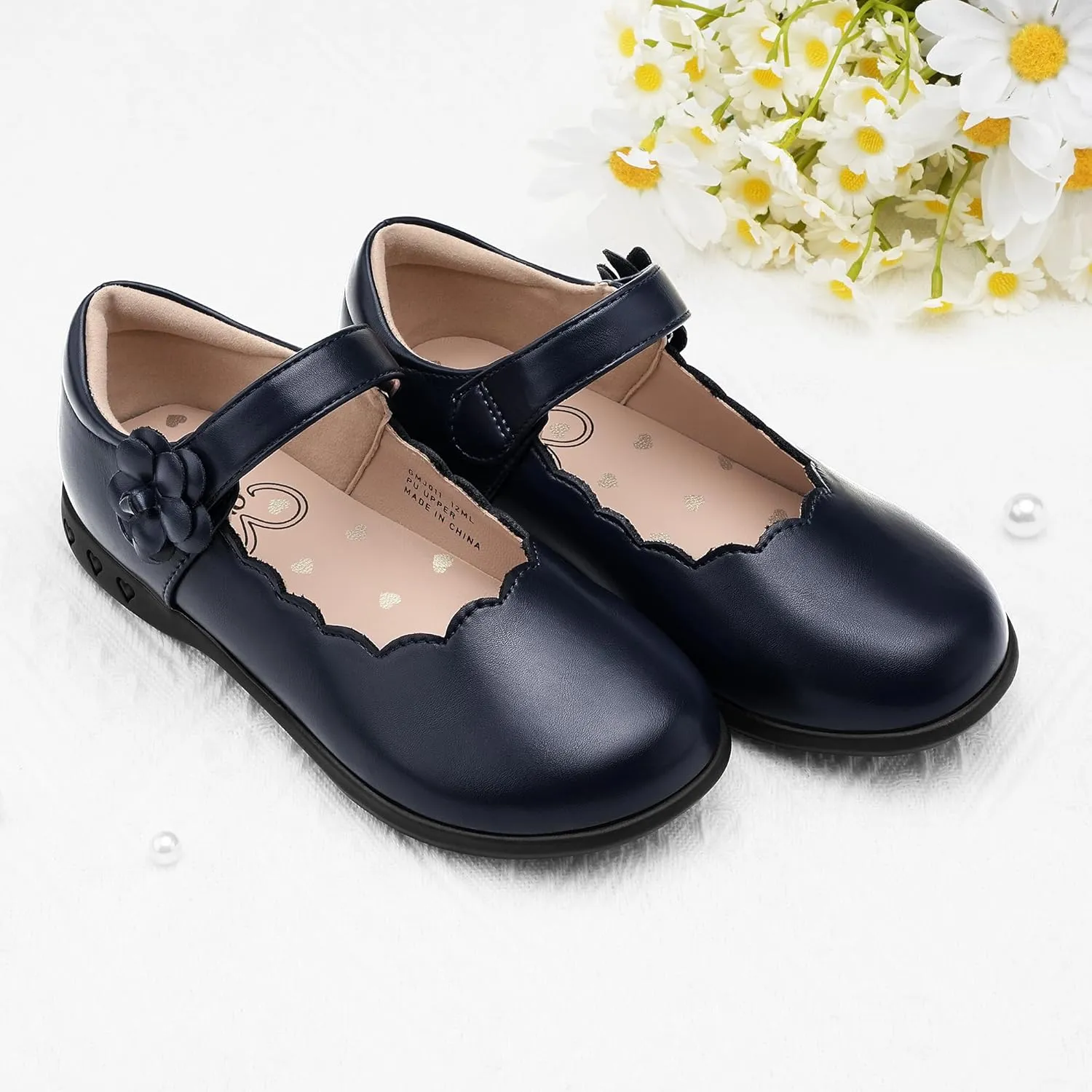 Stelle Girls School Shoes Mary Jane Uniform Dress Flat Shoes Retro Style Oxford Church Music Recitals(Little/Big Kids)