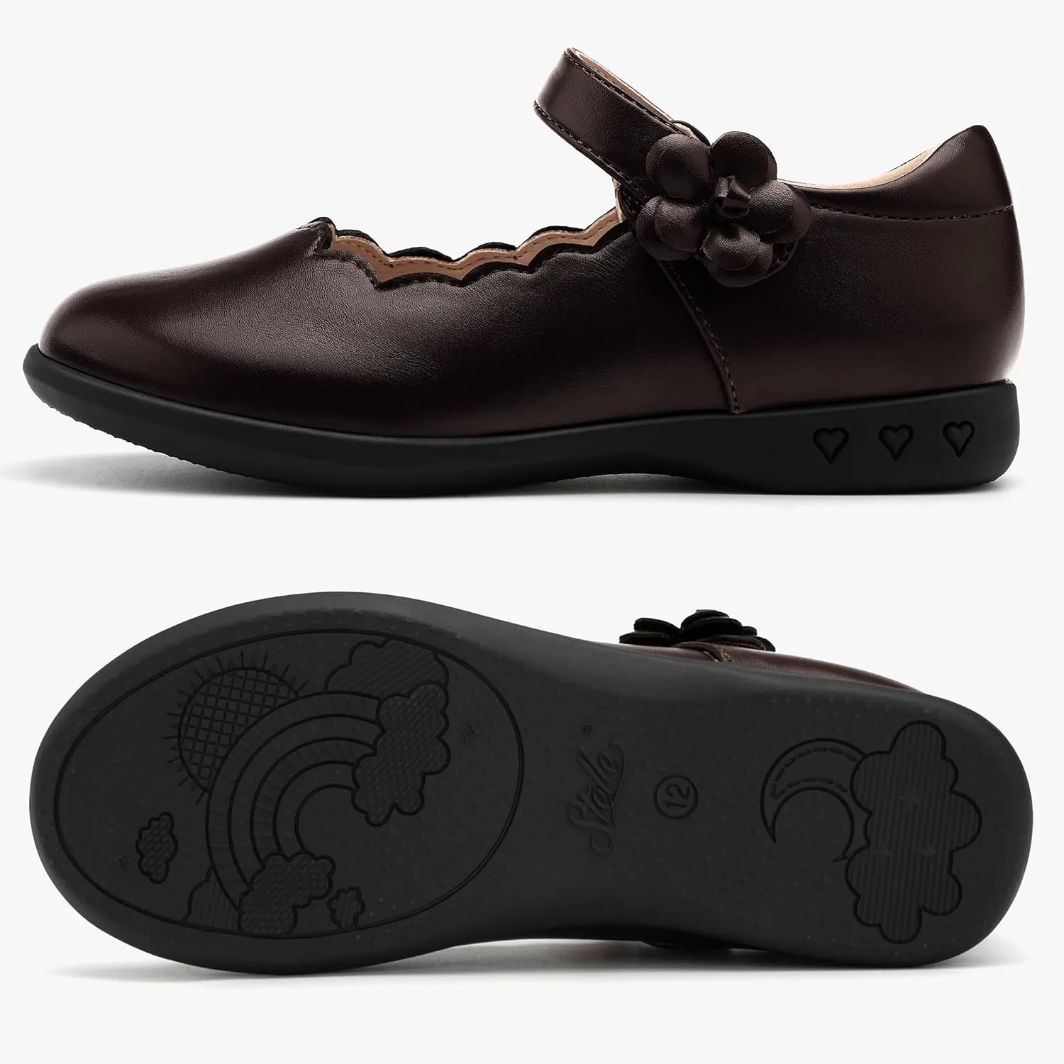 Stelle Girls School Shoes Mary Jane Uniform Dress Flat Shoes Retro Style Oxford Church Music Recitals(Little/Big Kids)