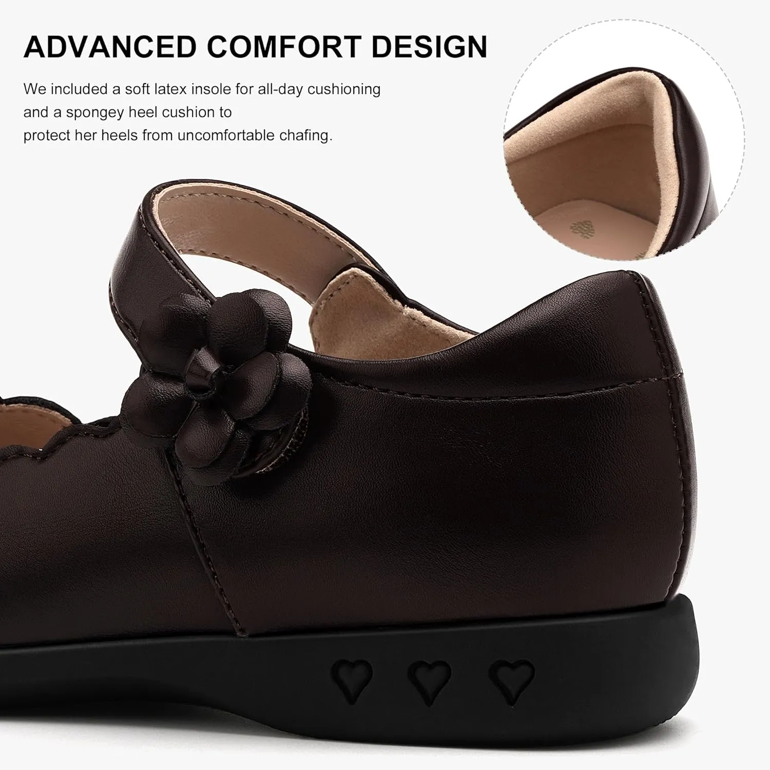 Stelle Girls School Shoes Mary Jane Uniform Dress Flat Shoes Retro Style Oxford Church Music Recitals(Little/Big Kids)