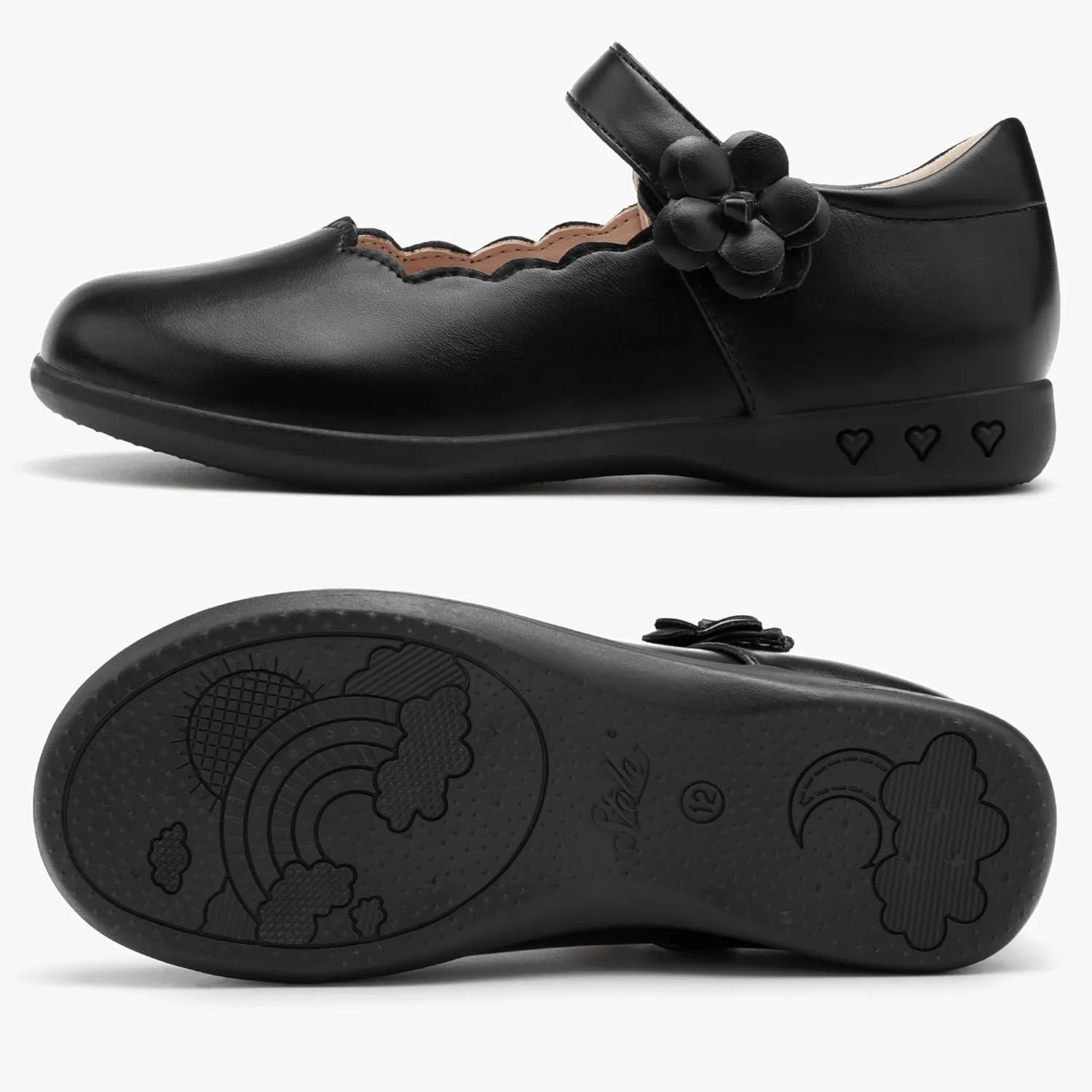 Stelle Girls School Shoes Mary Jane Uniform Dress Flat Shoes Retro Style Oxford Church Music Recitals(Little/Big Kids)