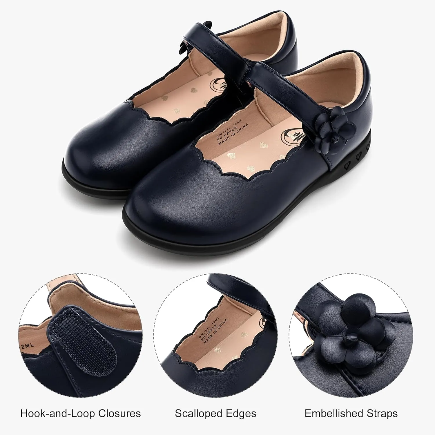 Stelle Girls School Shoes Mary Jane Uniform Dress Flat Shoes Retro Style Oxford Church Music Recitals(Little/Big Kids)