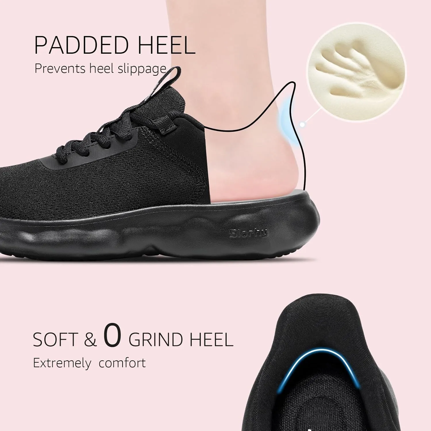 STQ Road Running Shoes for Womens Breathable Cushion Tennis Walking Sneakers Women Athletic Gym Workout Sport Training Fitness Cushioned Lightweight Comfort Plantar Fasciitis