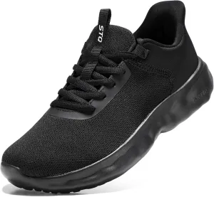 STQ Road Running Shoes for Womens Breathable Cushion Tennis Walking Sneakers Women Athletic Gym Workout Sport Training Fitness Cushioned Lightweight Comfort Plantar Fasciitis