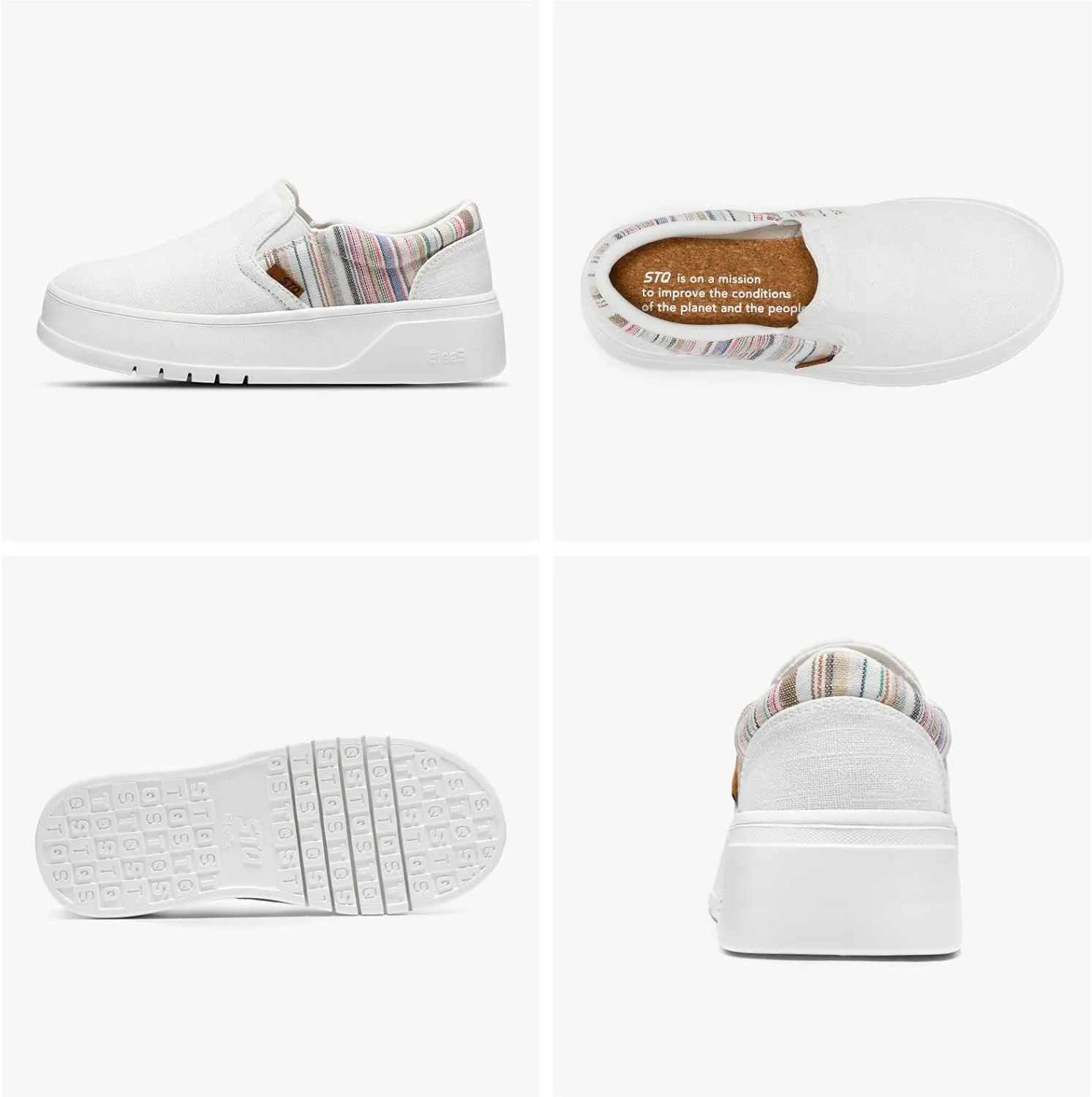 STQ Womens Platform Sneakers Slip On Shoes Comfortable Business Casual Fall Loafers